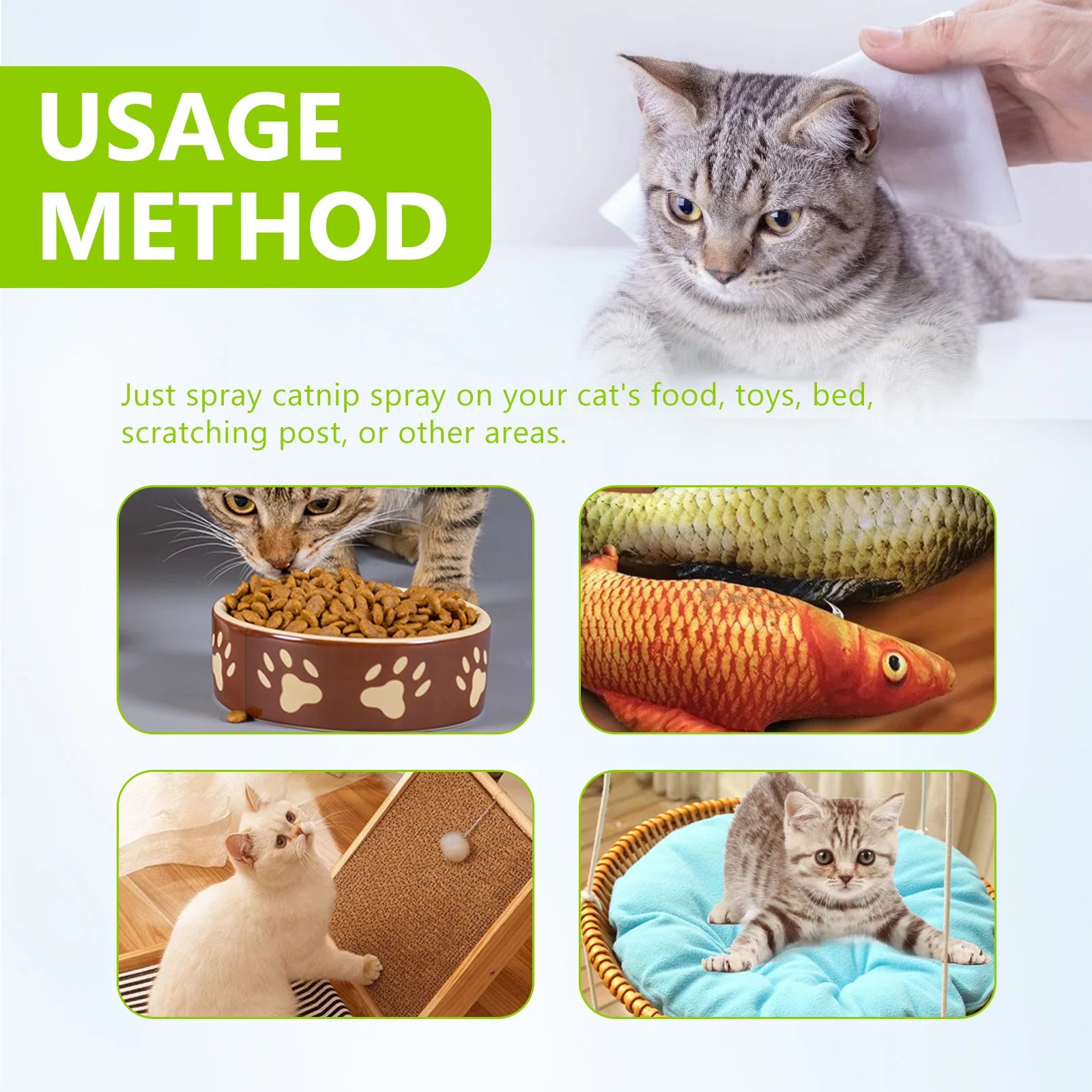 Yegbong Catnip Spray Enhance Cat Elasticity Natural Non-irritating Promote Cat Health Relief Pet Stress Fatigue Soothing Mist