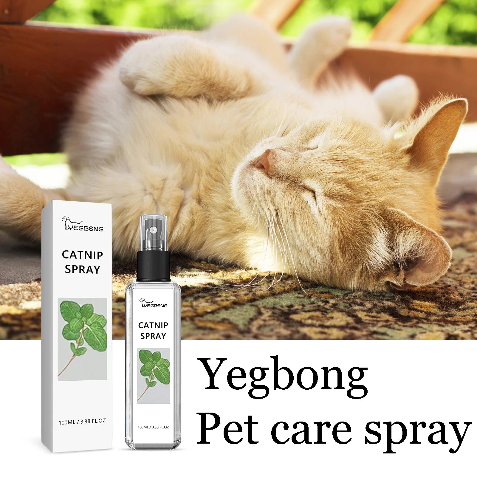 Yegbong Catnip Spray Enhance Cat Elasticity Natural Non-irritating Promote Cat Health Relief Pet Stress Fatigue Soothing Mist