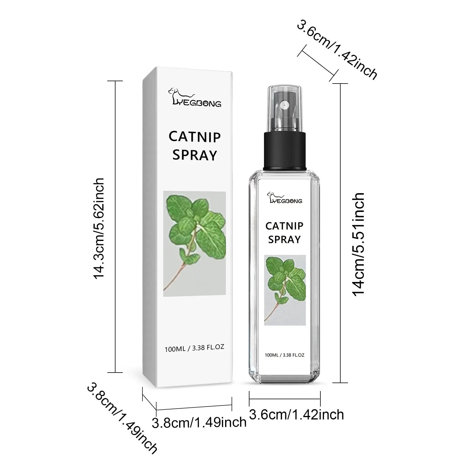 Yegbong Catnip Spray Enhance Cat Elasticity Natural Non-irritating Promote Cat Health Relief Pet Stress Fatigue Soothing Mist