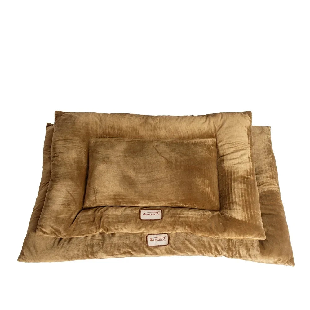 Pet Bed Mat Dogs Cats Soft Velvet Comfortable Washable Extra Thick Poly Fill Medium Size 27x19 Inches Ideal Indoor Use