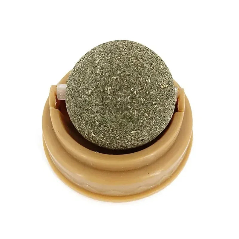 Rotating Catnip Ball Pet Teething Toy Interactive Licking Fun Rascador De Hierba Gatera Natural Para Gatos Cat Toys Cats Things
