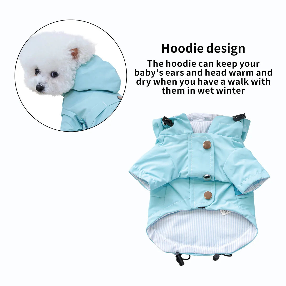 PETCIRCLE Adjustable Dog Hooded Raincoat Windproof Waterproof Pet Rain Jacket Poncho Outdoor Dog Rain Coat Clothes