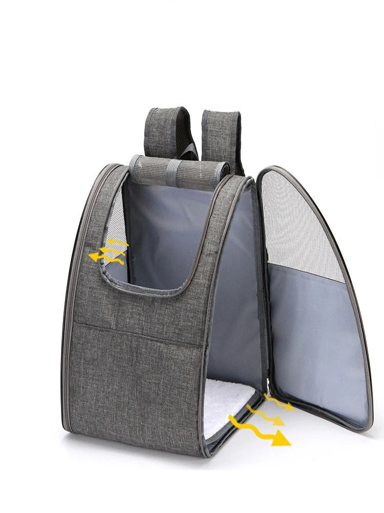 Pet backpack large capacity foldable shoulder pet bag portable handbag outing suitcase pet supplies