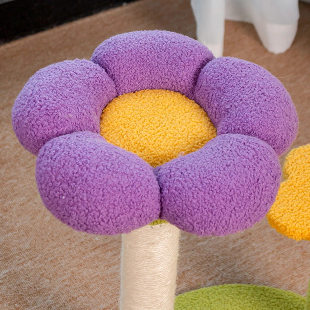 3 Layer Flower Cat Climbing Frame Sturdy Sisal Wrapped Surface Soft Breathable Fabric Cat Tree Tower for Interactive Play Relax