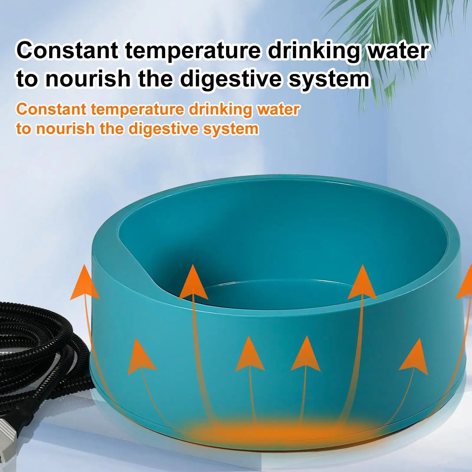 Plug-in Heated Cat Water Bowl, Warming Drink Dish for Outdoor Farm, Backyard, Kennel, Anti-Freeze Bowl for Pets Cats Dogs