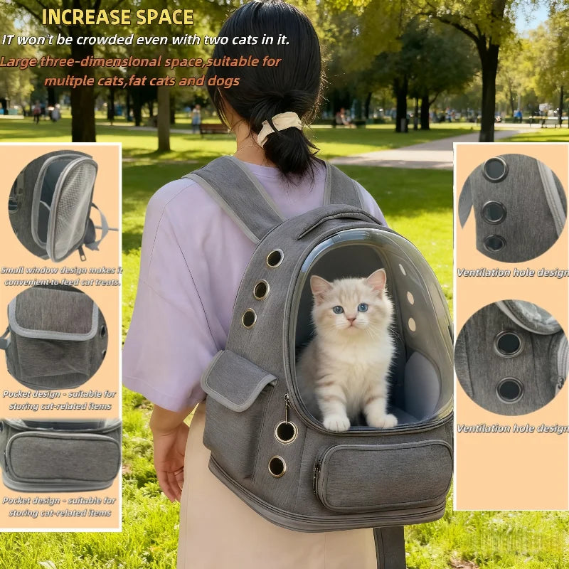 2026 Transparent Pet Carrier Backpack Breathable Cat and Small Dog Shoulder Bag Outdoor Travel Pet Supplies for Cats and Dogs