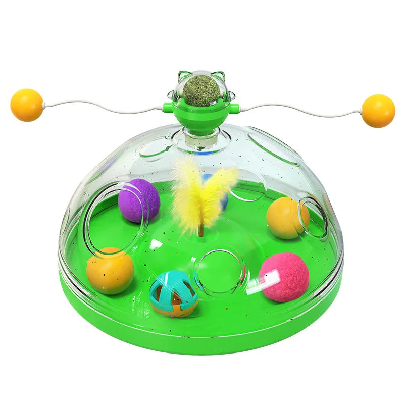 New popular Amazon puzzle food leakage toy - cat windmill teaser ball