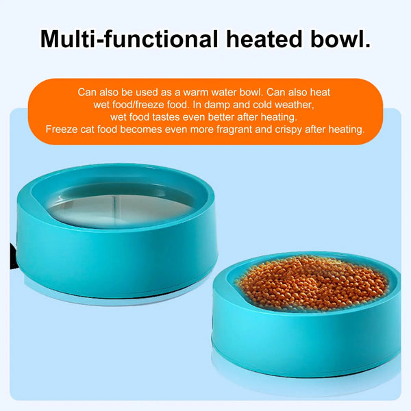 Plug-in Heated Cat Water Bowl, Warming Drink Dish for Outdoor Farm, Backyard, Kennel, Anti-Freeze Bowl for Pets Cats Dogs