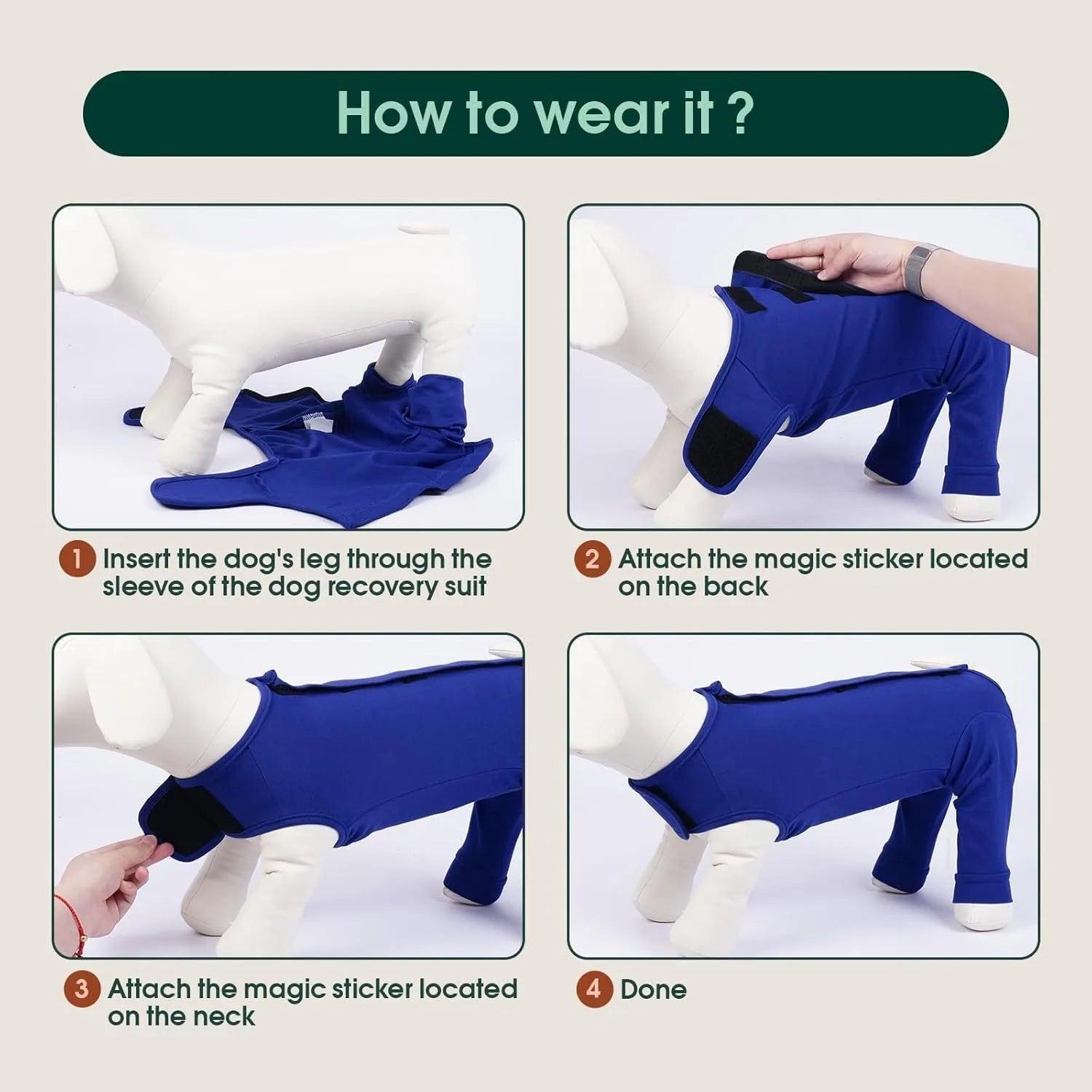 Dog Recovery Suit for Rear Legs Thigh Wound Protective Sleeve Dog Recovery Sleeve Dog Onesie After Surgery  Suit for Spay Neuter