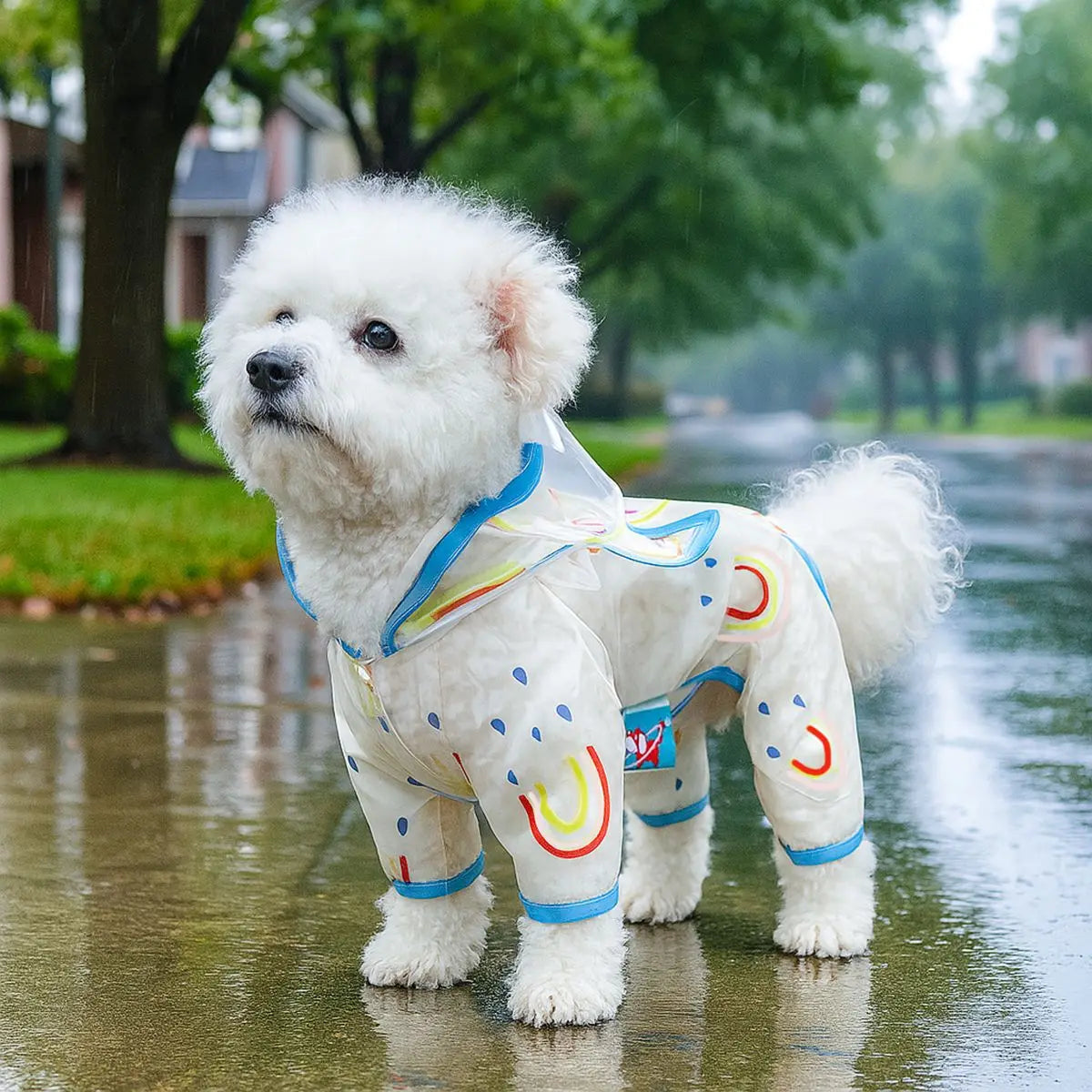 All Season Dog Raincoat Waterproof Dogs Apparel Small Pet Rain Coat Puppy Clothing Hooded
