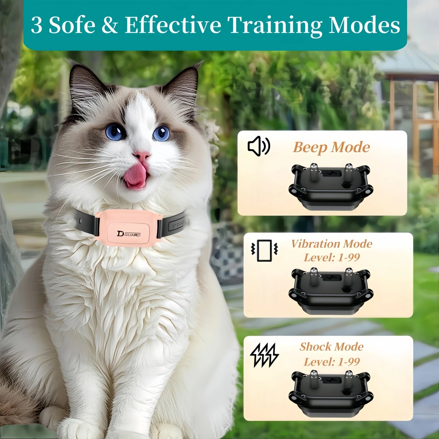 Cat Training Collar, 3000-3300FT Cat Shock Collar with Remote , Cat Stop Meowing Collar, Cat Remote Control Collar Pet Products