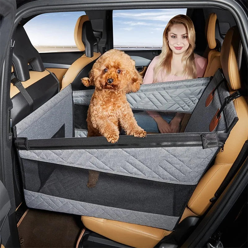 Double Zipper Car Pet Seat Pad Dogs Cats Car Backseat Protector Waterproof Dirt Resistant Solid Color Cars Rear Seats Cushion