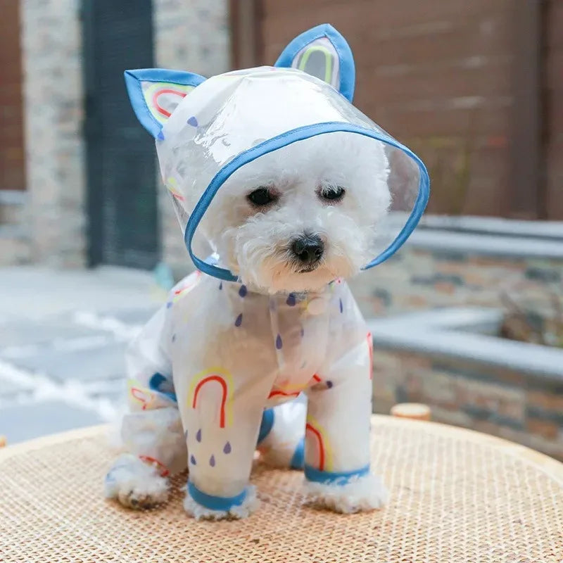 All Season Dog Raincoat Waterproof Dogs Apparel Small Pet Rain Coat Puppy Clothing Hooded