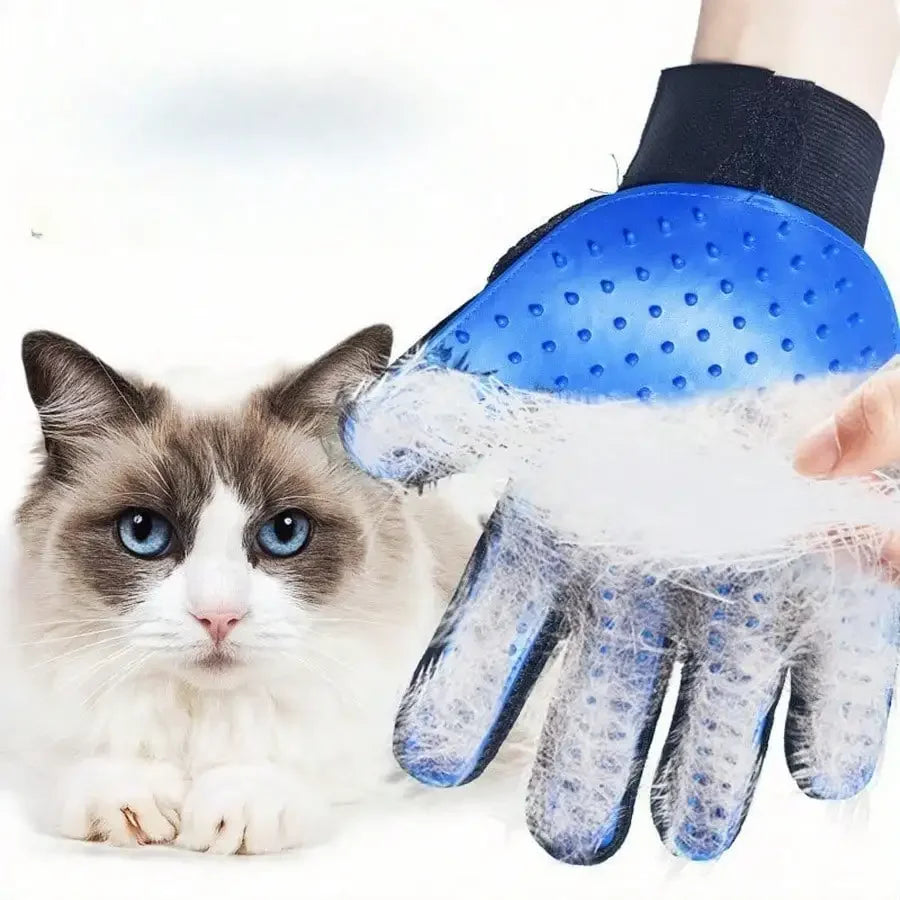 Premium Pet Grooming Gloves, 2-in-1 Deshedding & Bath Mitt for Cats & Dogs, Silicone Brush for Easy Hair Removal & Massage
