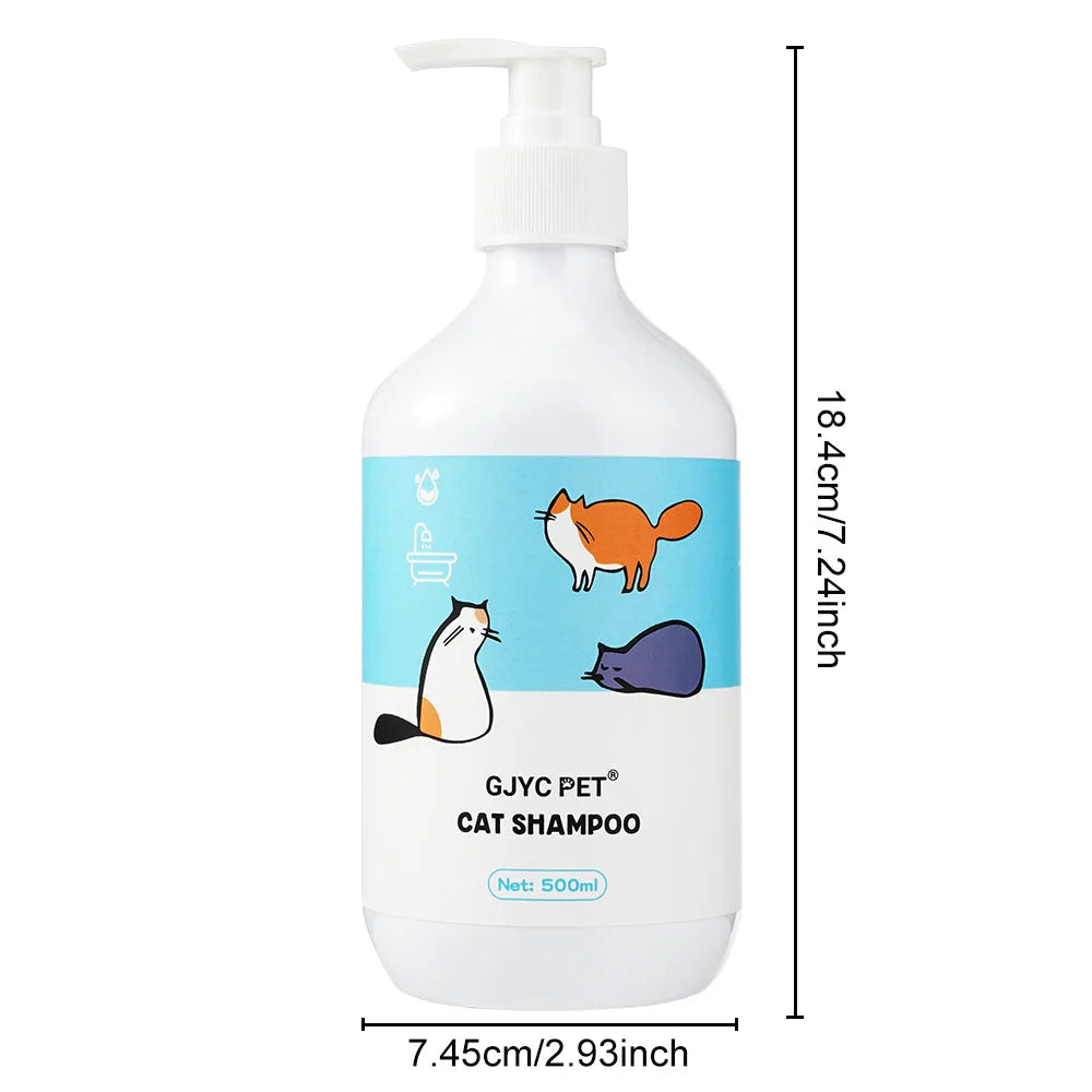 16.9 FL OZ 500ml Pet Shampoo for Cats -  Deodorizing and Moisturizing Formula with Coconut Oil Extract - Hair Care Bath Wash