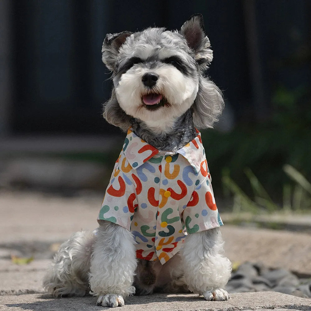 Small  Medium and Large Dogs Summer Fresh Letter Print Splicing Shirt Pet Dog Clothes Designer Dog Clothes