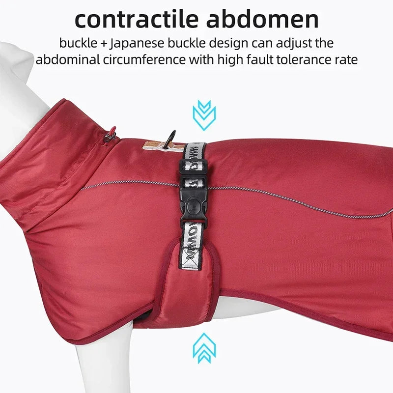 Winter Pet Clothes Warm Waterproof Puppy Vest Coat for Medium Large Dogs Reflective Windproof Solid Costume Labrador Outfits