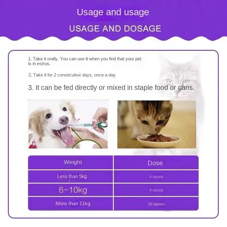 Emotion-regulating nutrition tablets for cats emotion-suppressing tablets for cats and dogs