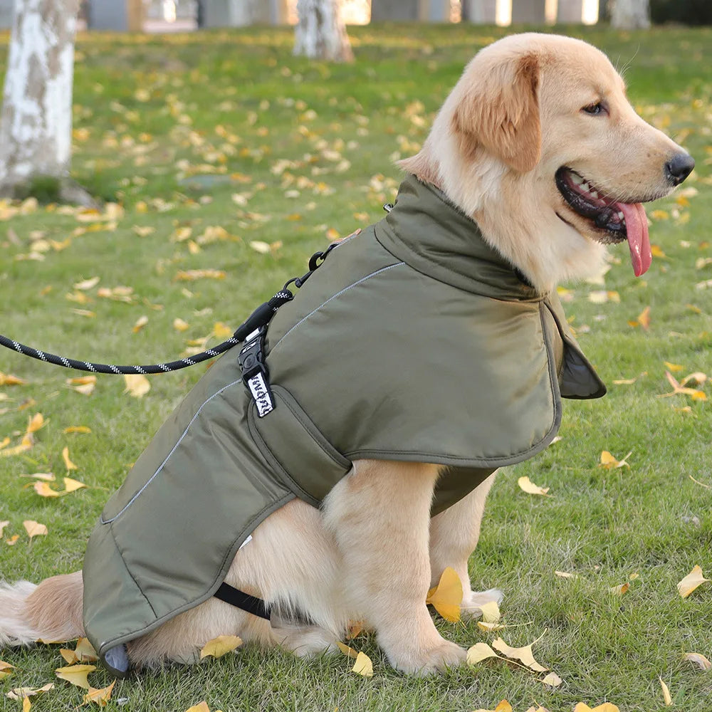 Winter Pet Clothes Warm Waterproof Puppy Vest Coat for Medium Large Dogs Reflective Windproof Solid Costume Labrador Outfits