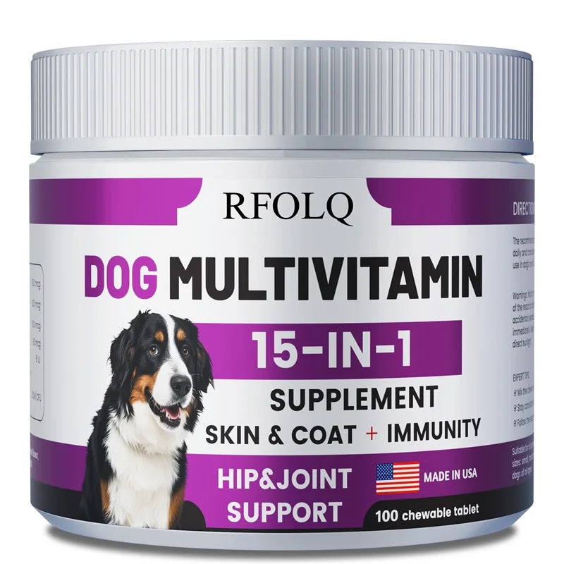 Dog Multivitamin - Promotes Healthy Skin and Coat, Supports Joint Health, Relieves Allergies and Aids Digestive Function