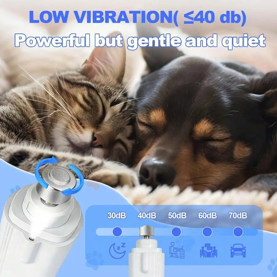 2-In-1 Dog Nail Clippers With Lights - Electric Pet Nail Grinder Quiet, Suitable For Small Large Dogs And Cats, LED Prevents Over-Cutting, USB-C Rechargeable Safety Protection Grooming Kit For Black Nails