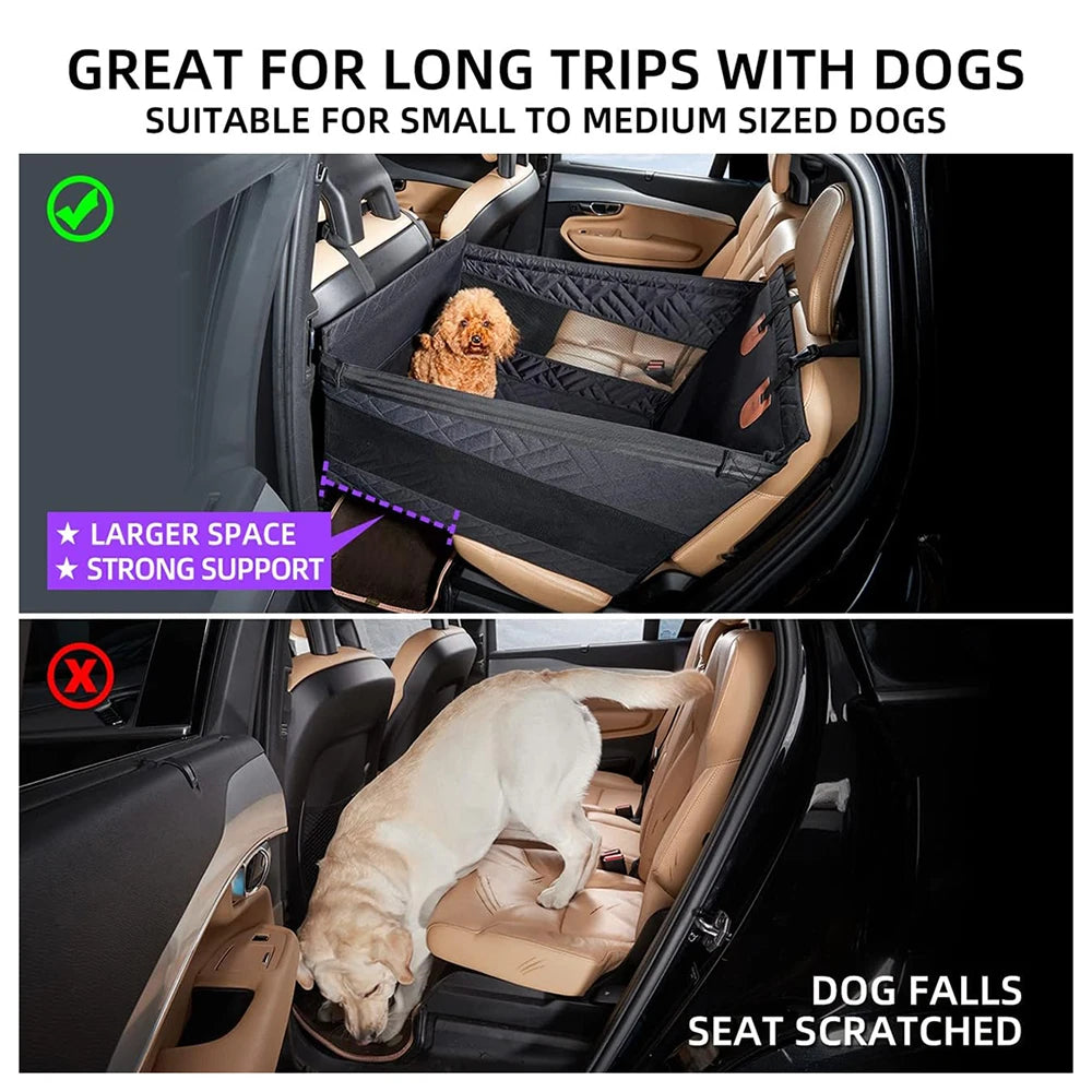 Double Zipper Car Pet Seat Pad Dogs Cats Car Backseat Protector Waterproof Dirt Resistant Solid Color Cars Rear Seats Cushion