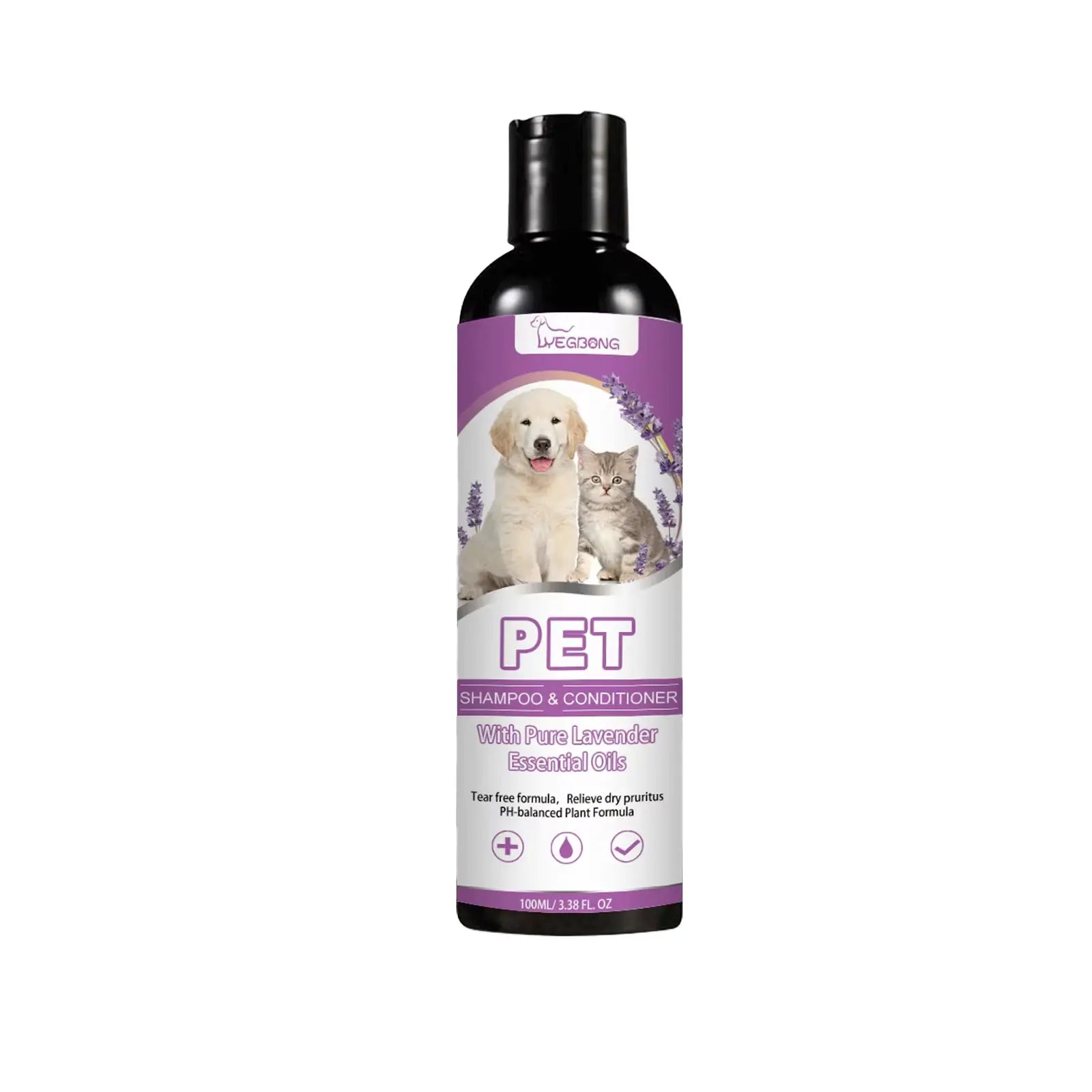 100ml Pet Shampoo And Conditioner Lavender Scent Soothe Skin Relieve Itch Deep Clean Dirt Pet Grooming Gel For Dogs And Cats