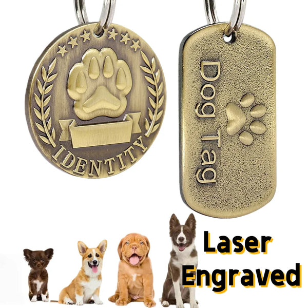 Free Customized Pet ID Tags Made of Brass Laser Engraved with Personalized Names Phone Numbers  the Best Gift for Dog and Cat