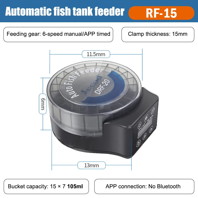 2025 HUA HUA Automatic Fish Tank Feeder Remote Control Timed Quantified Large Capacity Food Dispenser For Aquarium Pet Fish