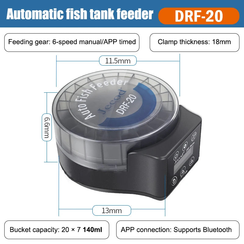 2025 HUA HUA Automatic Fish Tank Feeder Remote Control Timed Quantified Large Capacity Food Dispenser For Aquarium Pet Fish