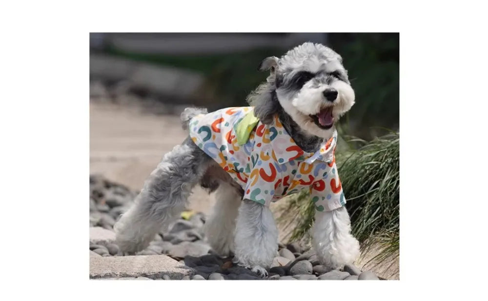 Small  Medium and Large Dogs Summer Fresh Letter Print Splicing Shirt Pet Dog Clothes Designer Dog Clothes