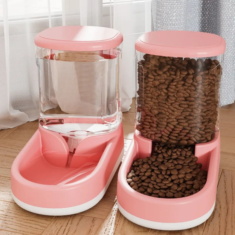 Automatic Pet Feeder And Waterer for Dogs And Cats Non-Electric Flowing Water Pet Supplies Cat Dish Dog Bowl