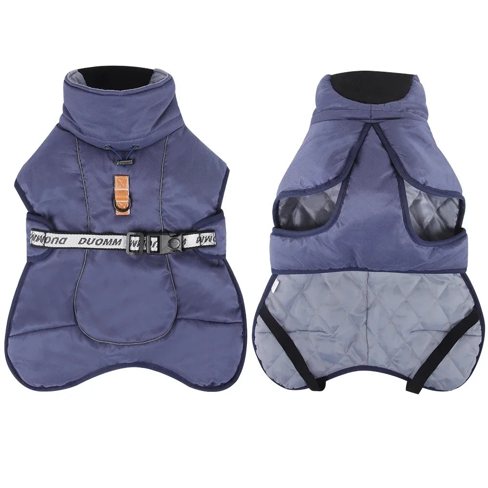 Winter Pet Clothes Warm Waterproof Puppy Vest Coat for Medium Large Dogs Reflective Windproof Solid Costume Labrador Outfits