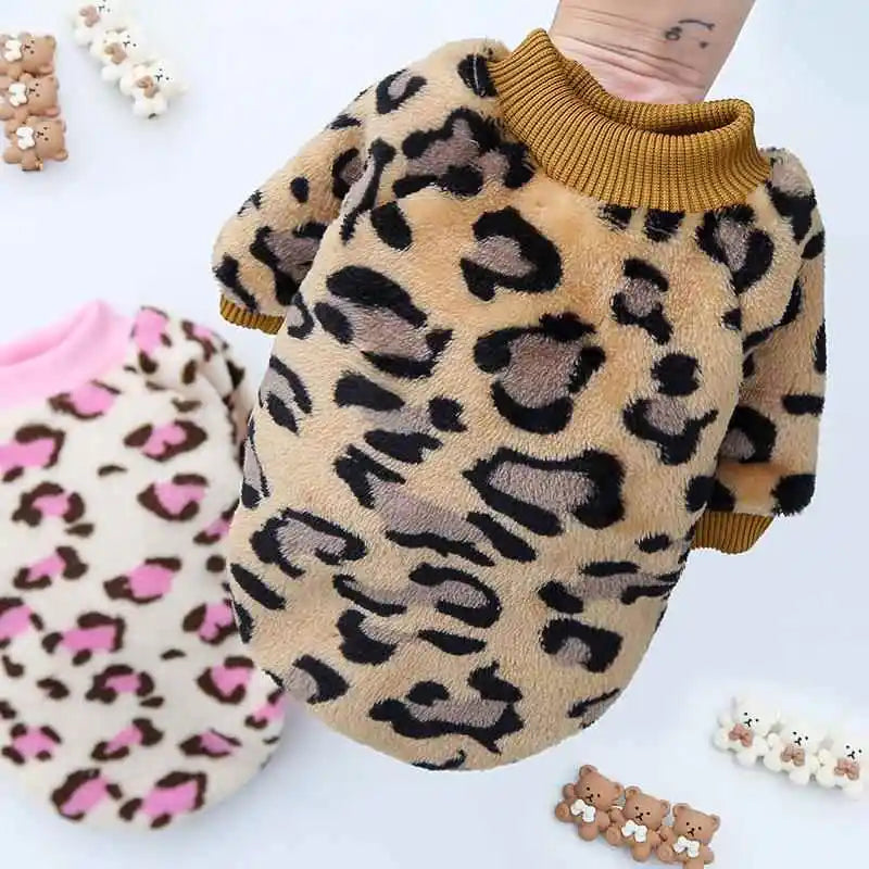 Warmth S Clothes Pet Supplies  Two Feet Clothes Leopard Pattern Dog Coat for French Bulldog And Bull Mastiff