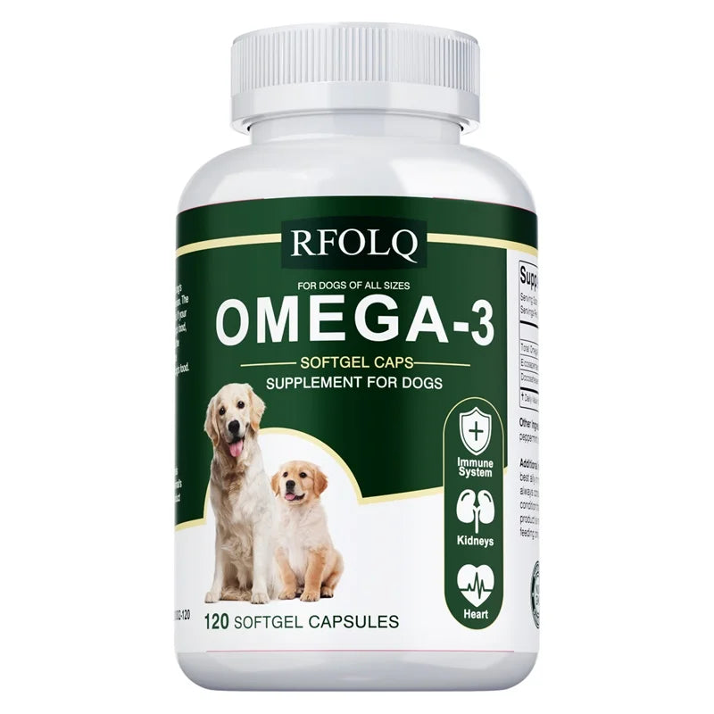OMEGA-3 Supplement for Dogs - Reduces Hair Loss and Itching, Supports Joint, Brain and Heart Health, Skin & Hair Supplement