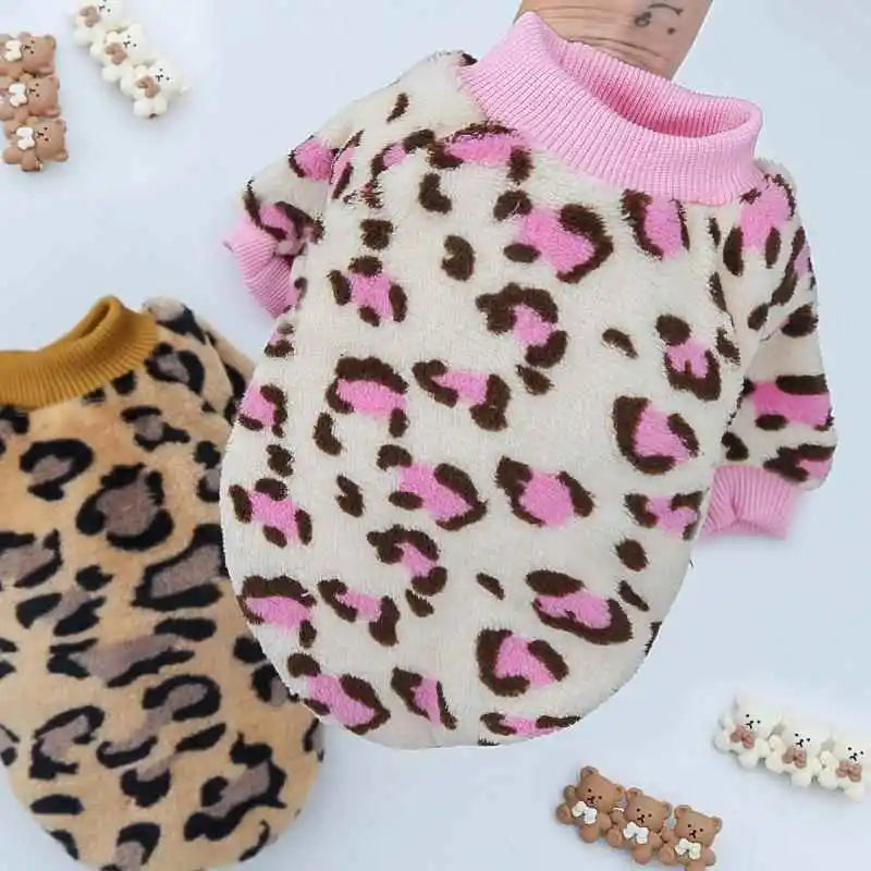 Warmth S Clothes Pet Supplies  Two Feet Clothes Leopard Pattern Dog Coat for French Bulldog And Bull Mastiff