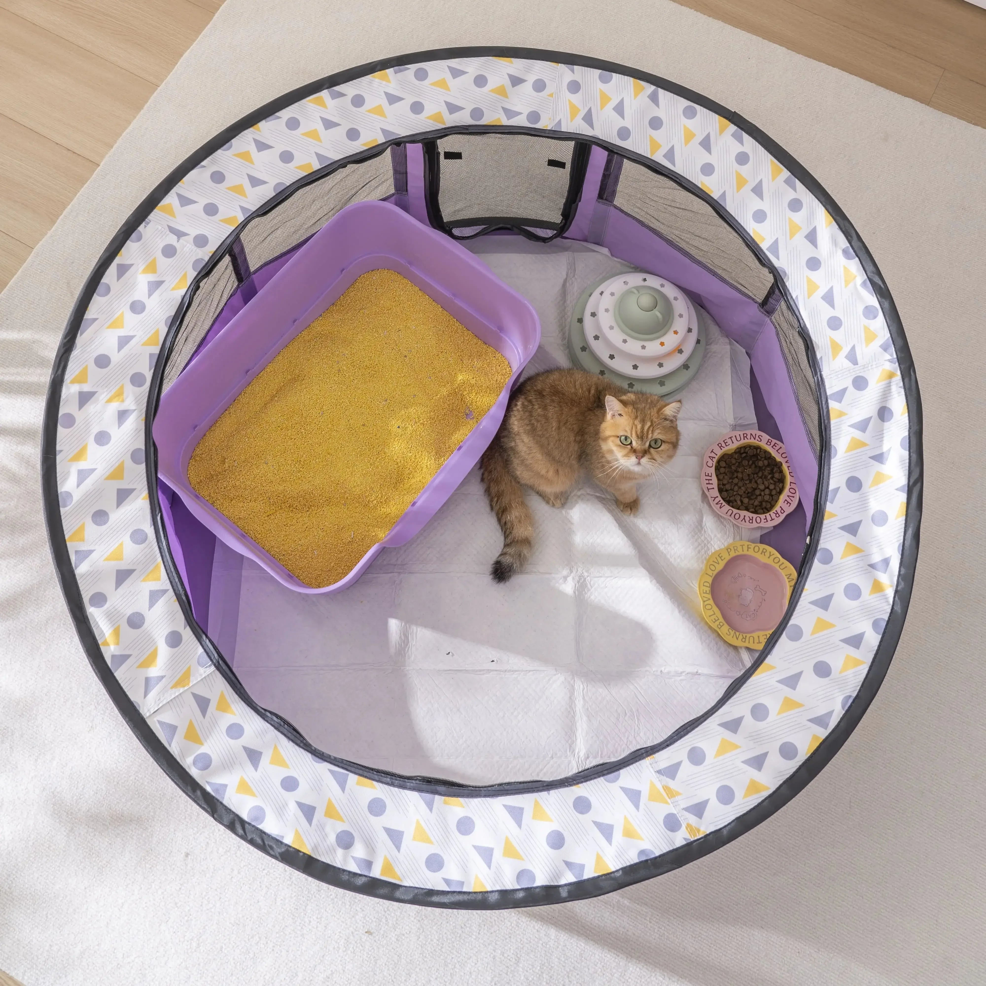 Foldable Mesh Ventilated Circular Cat Nest Outdoor/Indoor for both Dogs and Cats Extra-large and Comfortable Cat Birthing House