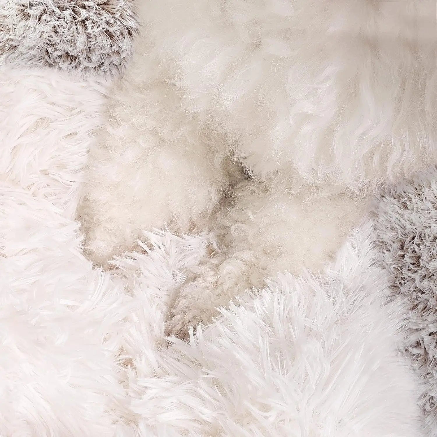 Round Hooded Donut Dog Bed for Small & Medium Pets - Plush Fluffy Anti-Anxiety Cat Cave Bed with Cover