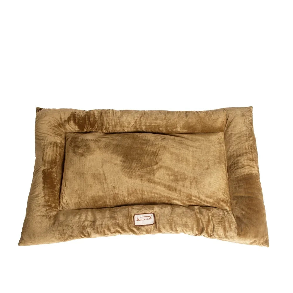 Pet Bed Mat Dogs Cats Soft Velvet Comfortable Washable Extra Thick Poly Fill Medium Size 27x19 Inches Ideal Indoor Use