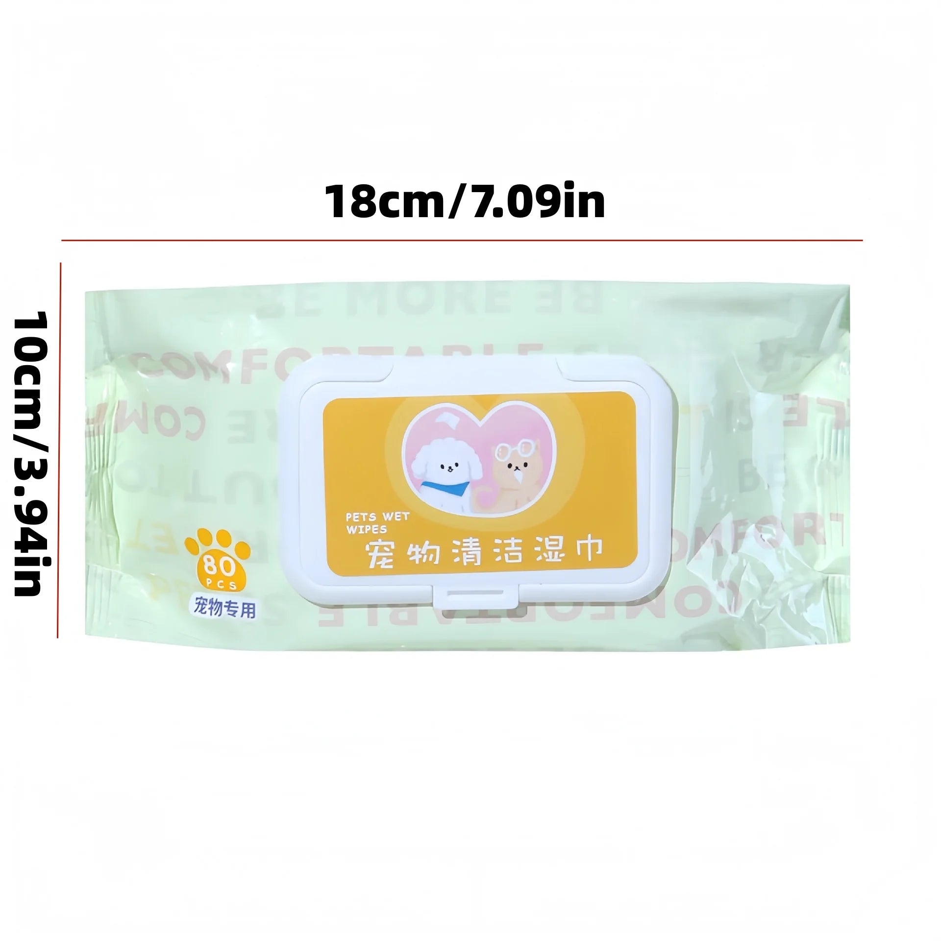 4 Packs of 320 Sheets of Pet Wipes Specifically for Cats and Dogs, for Cleaning Tear Stains and Body Parts, No-Rinse Deodorizing Cleaning Wet Wipes, 80 Sheets Per Pack, Pet Wipes
