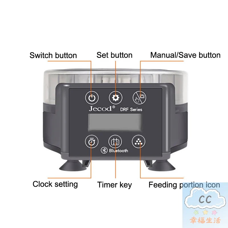 2025 HUA HUA Automatic Fish Tank Feeder Remote Control Timed Quantified Large Capacity Food Dispenser For Aquarium Pet Fish