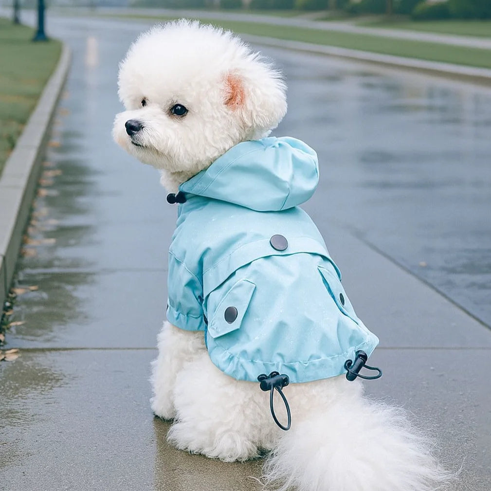 PETCIRCLE Adjustable Dog Hooded Raincoat Windproof Waterproof Pet Rain Jacket Poncho Outdoor Dog Rain Coat Clothes
