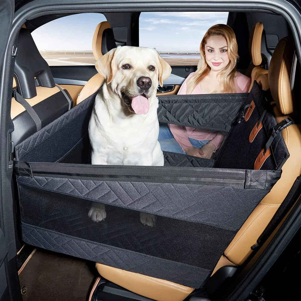 Double Zipper Car Pet Seat Pad Dogs Cats Car Backseat Protector Waterproof Dirt Resistant Solid Color Cars Rear Seats Cushion