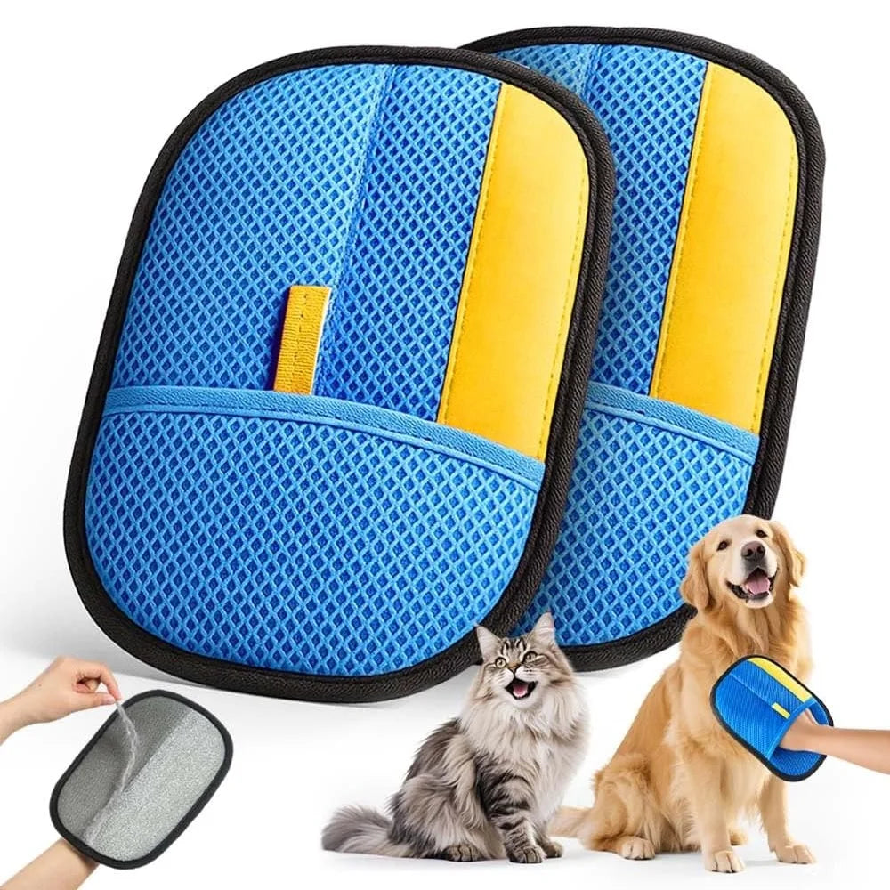 2 Pet Hair Remover Mitt  Pet Hair Remover Gloves Deshedding Brush Glove for  Dog Cat Rabbit with Long/Short Cortinas y Alfombras