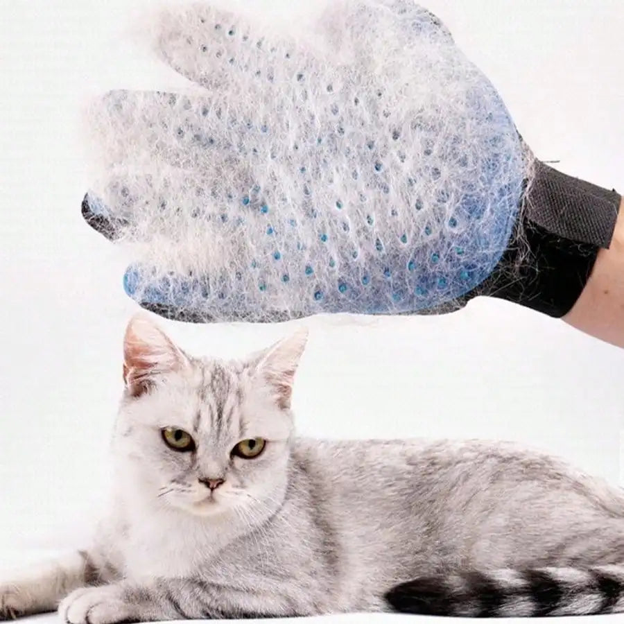 Premium Pet Grooming Gloves, 2-in-1 Deshedding & Bath Mitt for Cats & Dogs, Silicone Brush for Easy Hair Removal & Massage