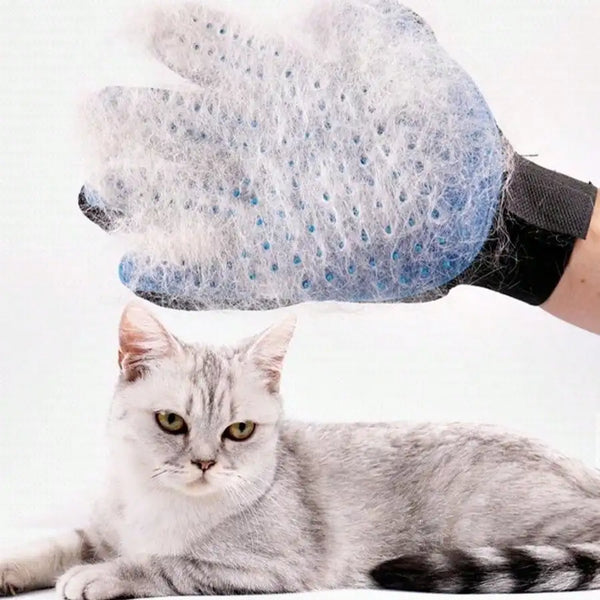 Premium Pet Grooming Gloves, 2-in-1 Deshedding & Bath Mitt for Cats & Dogs, Silicone Brush for Easy Hair Removal & Massage
