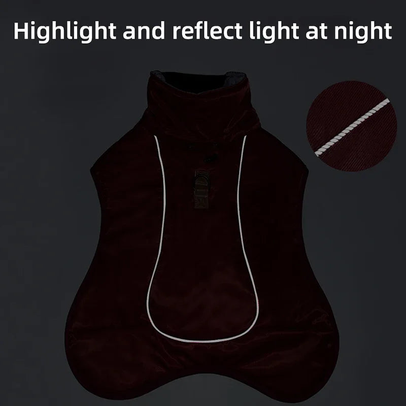 Winter Pet Clothes Warm Waterproof Puppy Vest Coat for Medium Large Dogs Reflective Windproof Solid Costume Labrador Outfits