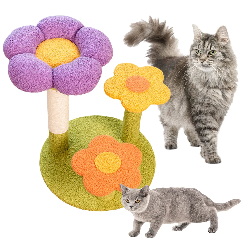 3 Layer Flower Cat Climbing Frame Sturdy Sisal Wrapped Surface Soft Breathable Fabric Cat Tree Tower for Interactive Play Relax
