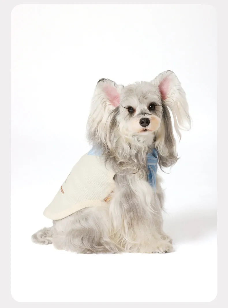 Vest Stylish Bandana Faux Two Piece Anti Shedding Lightweight Plush Cat Kitten Spring Summer Puppy Pet Clothes