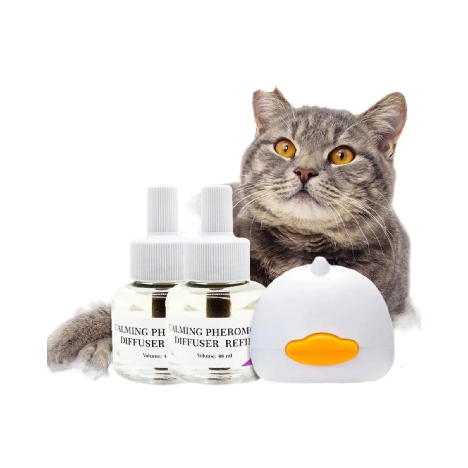 96ML 1Diffuser 2 Soothing Liquid Pet Relaxing Agent Pheromones Emotion Stabilizing Anti-Stress Electric Heating Cat Soothing Set